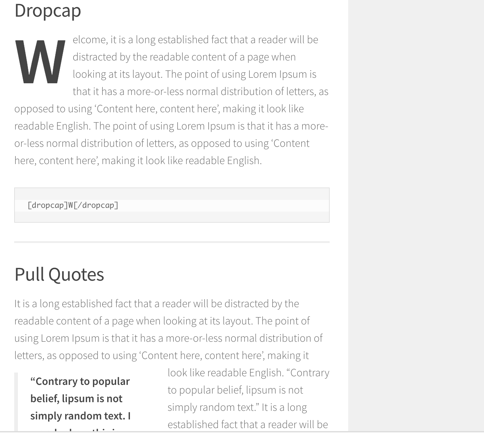 Demo templates act like pages. Viewing them in the front end will show the content as it looks on a page.