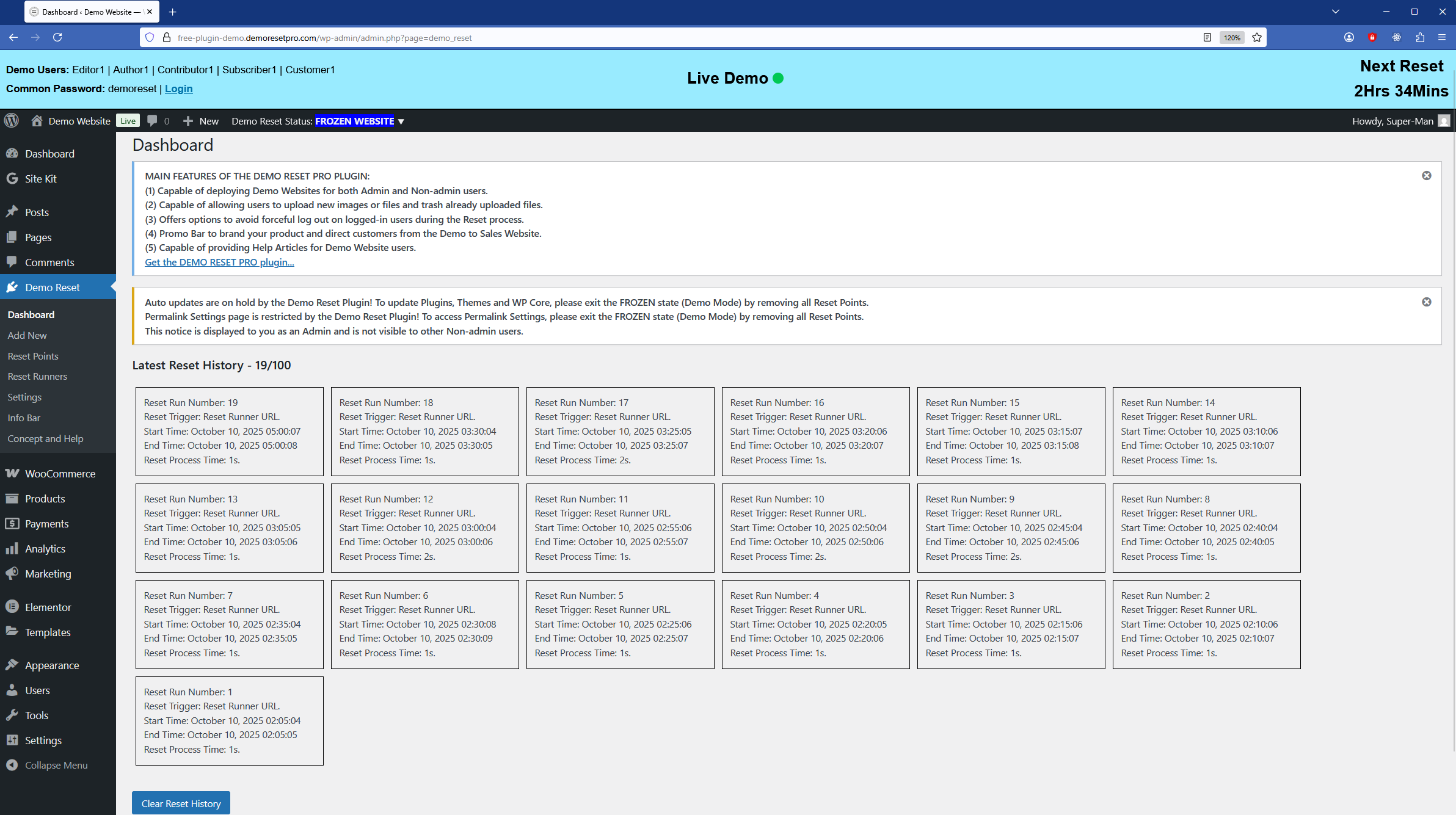 Login Page of a Demo Website – Frozen State (Demo Mode)