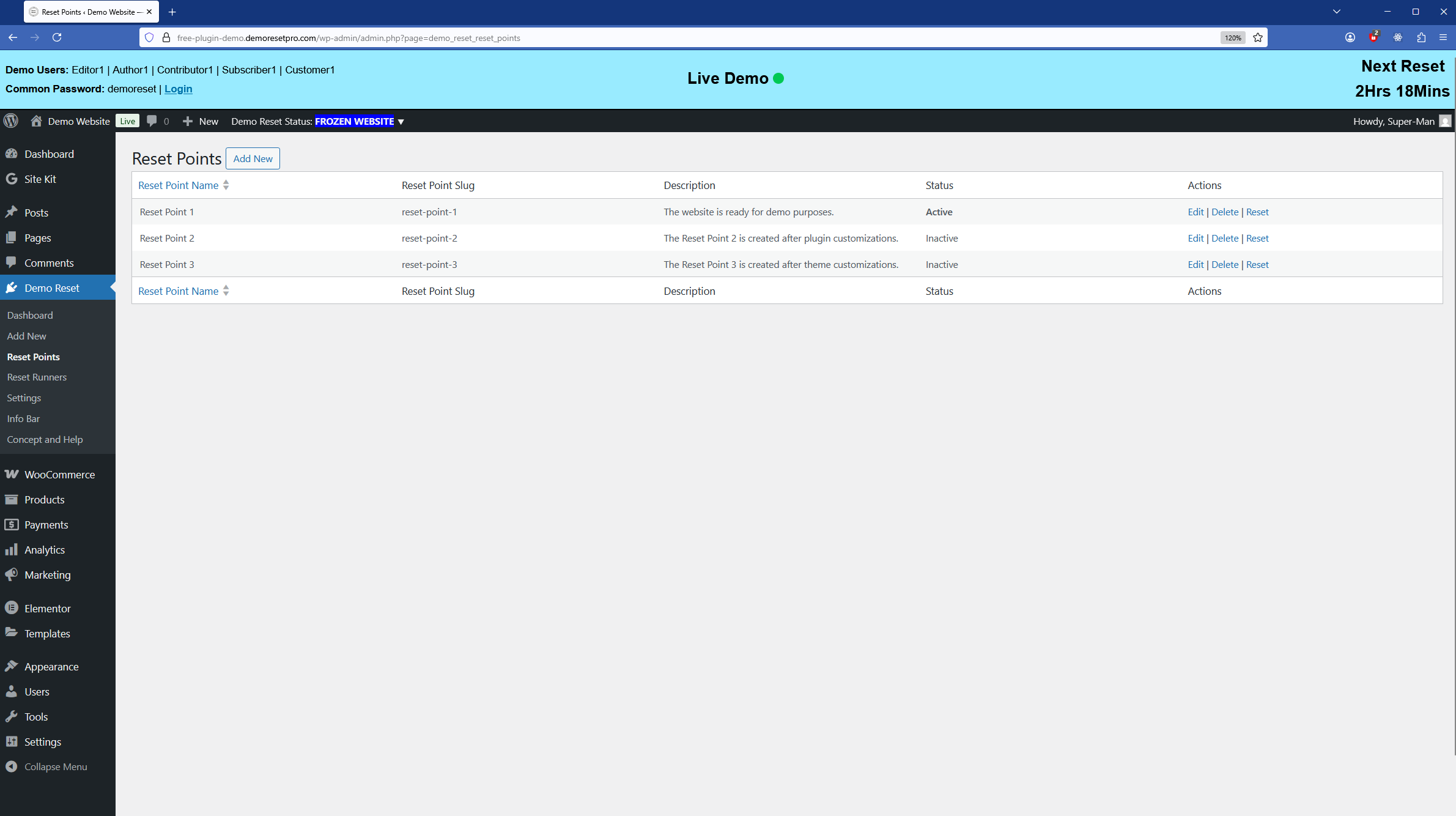 Demo Editor Account – Frozen State (Demo Mode)