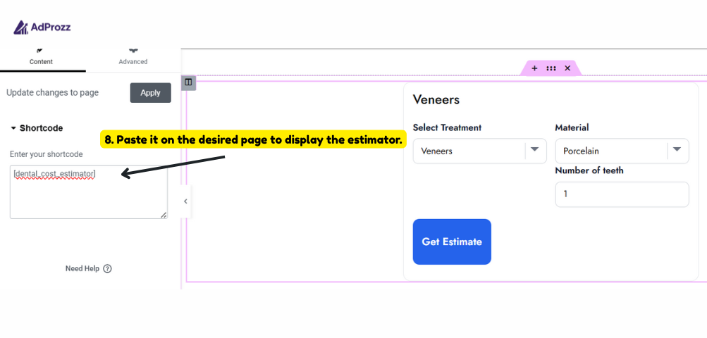 Copy this shortcode.
