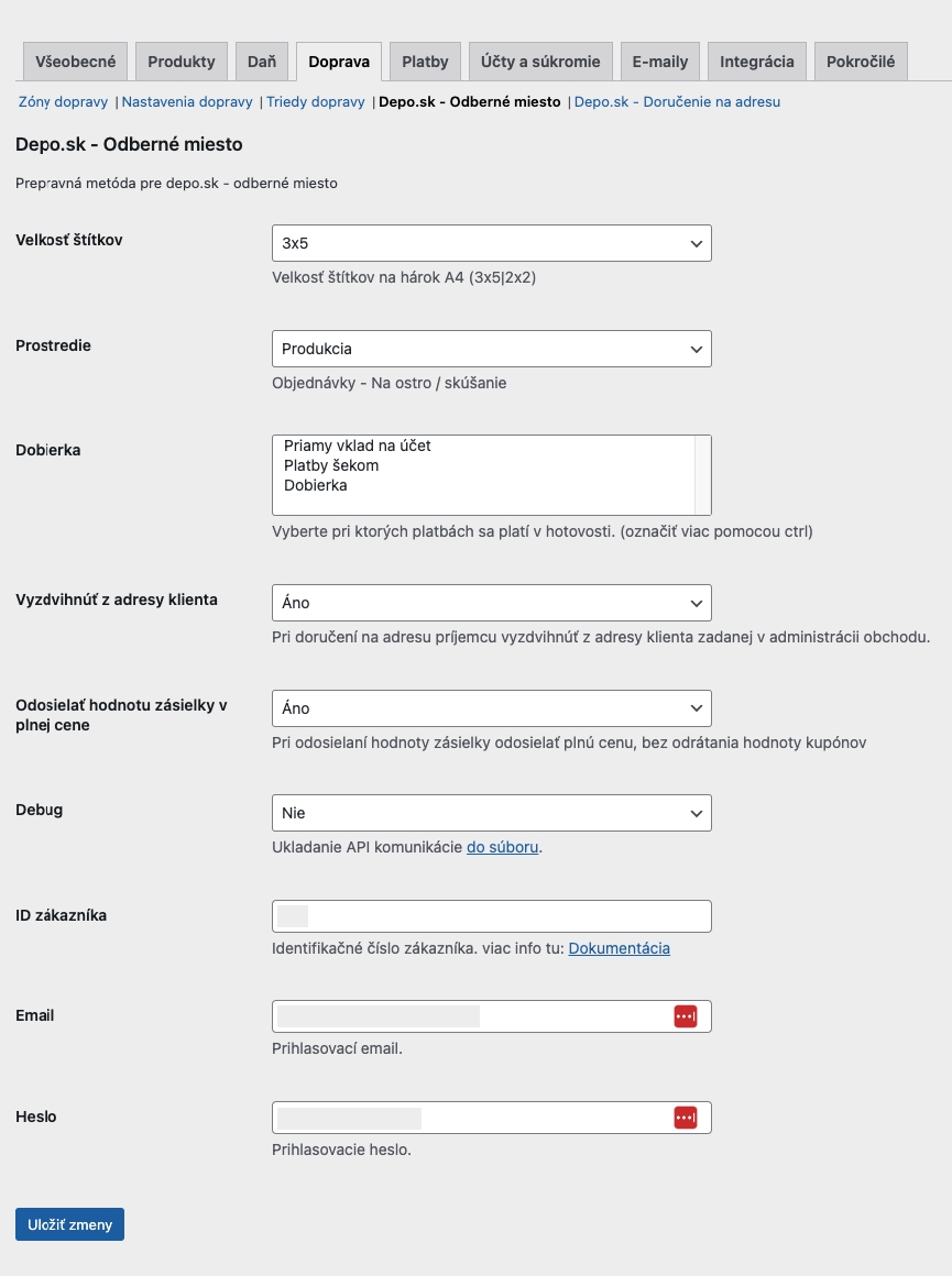 General settings