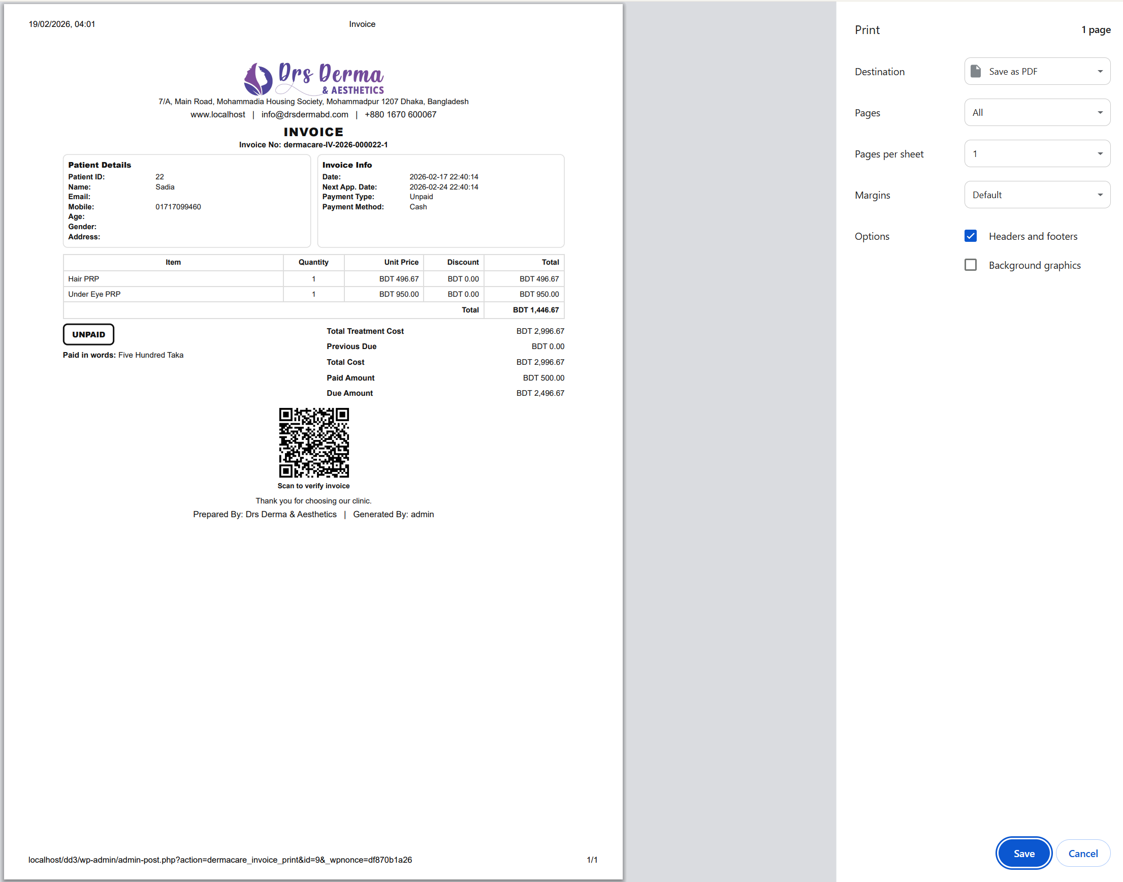 Add appointment interface