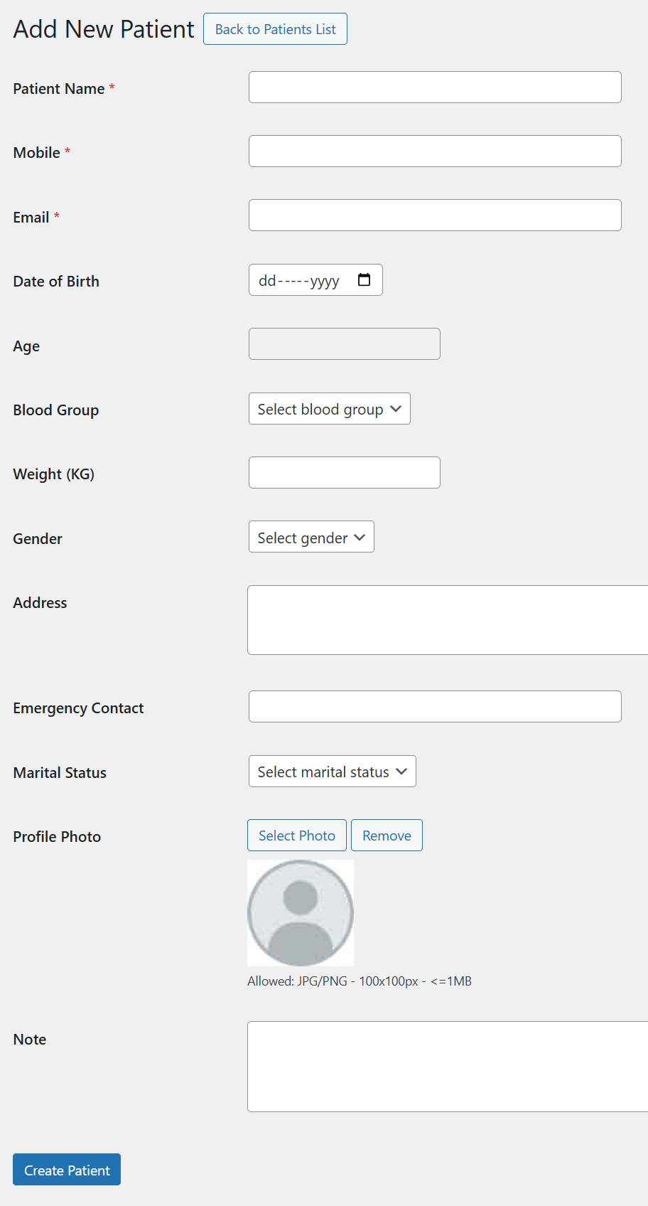 Add doctor interface