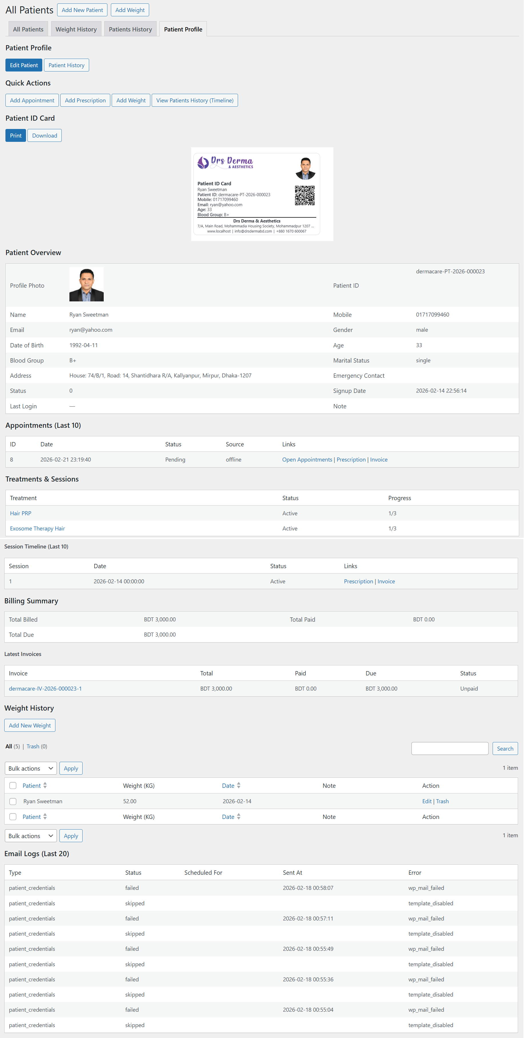 Prescription preview (A4)