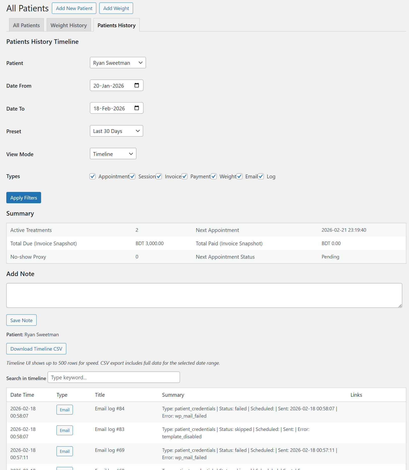 Invoice details view