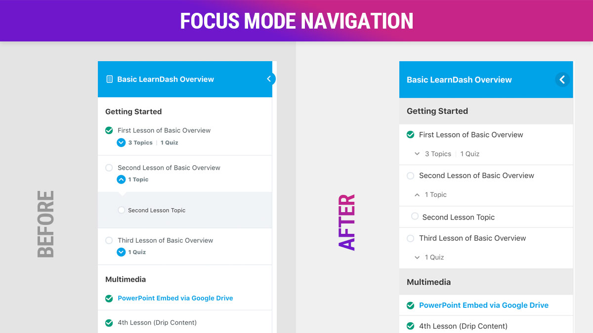 More usable sidebar navigation with larger clickable areas