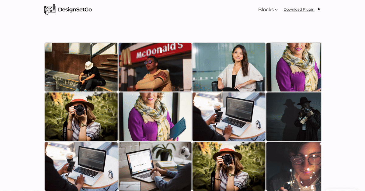 Tabs block with horizontal orientation, icons, and multiple style options