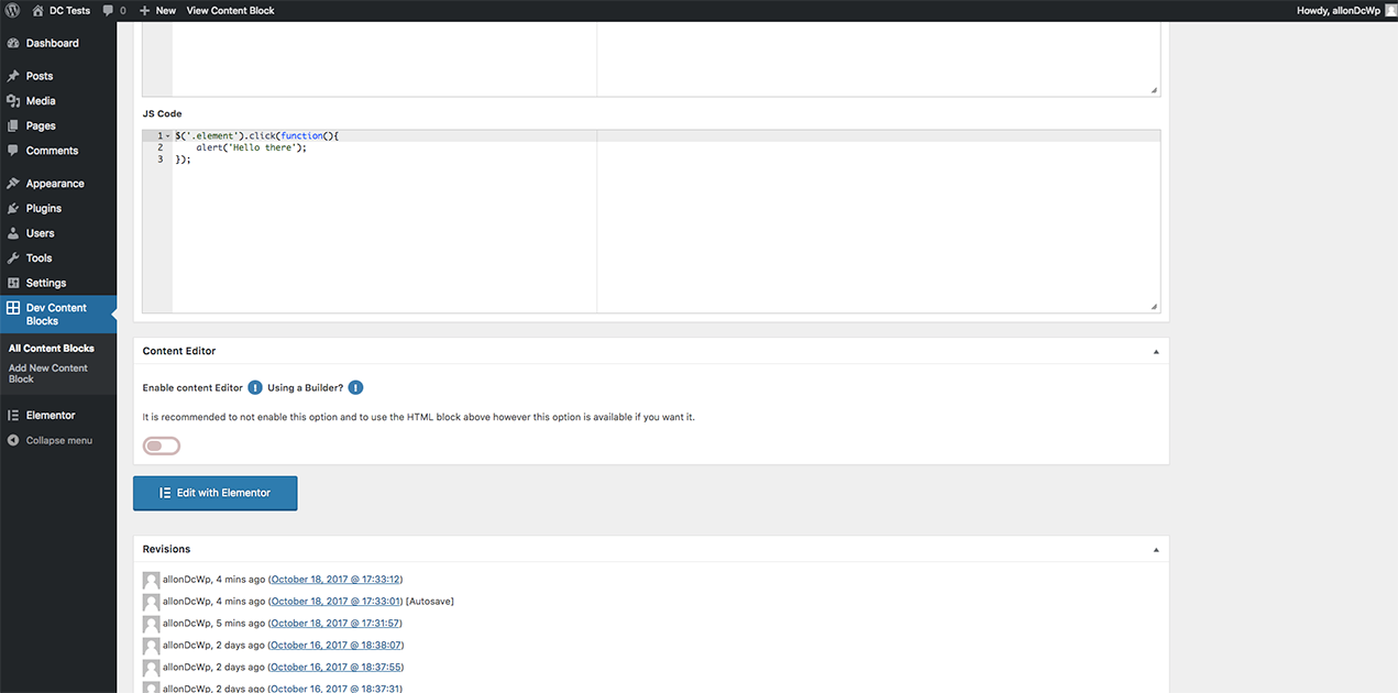 WP content editor disabled