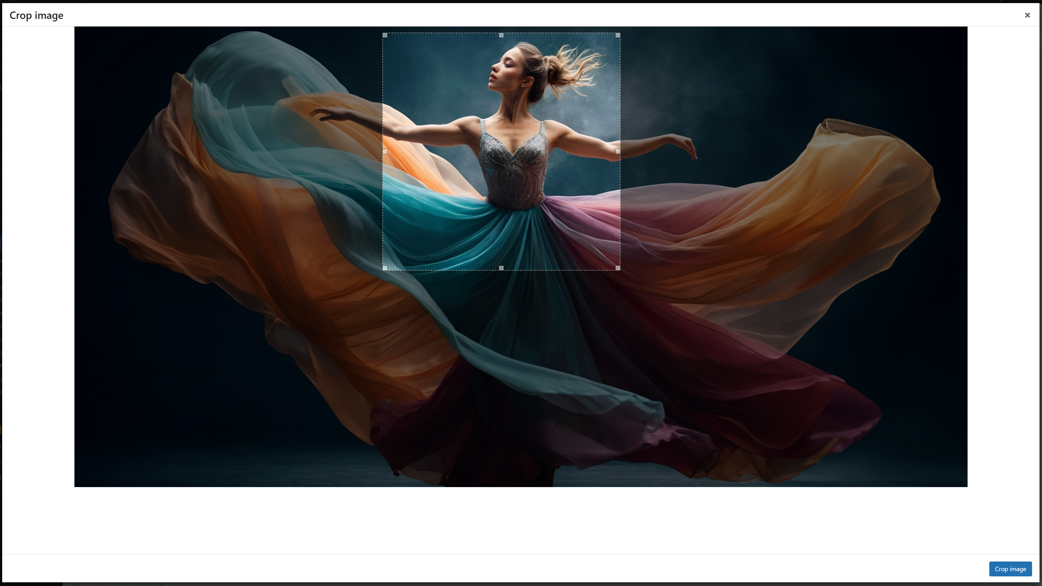 Cropping the selected image to a square before setting it as the dev favicon.