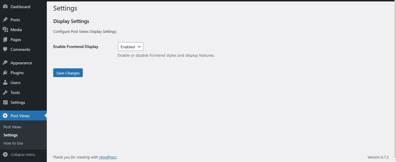 Settings Page: Customize tracking and display settings.