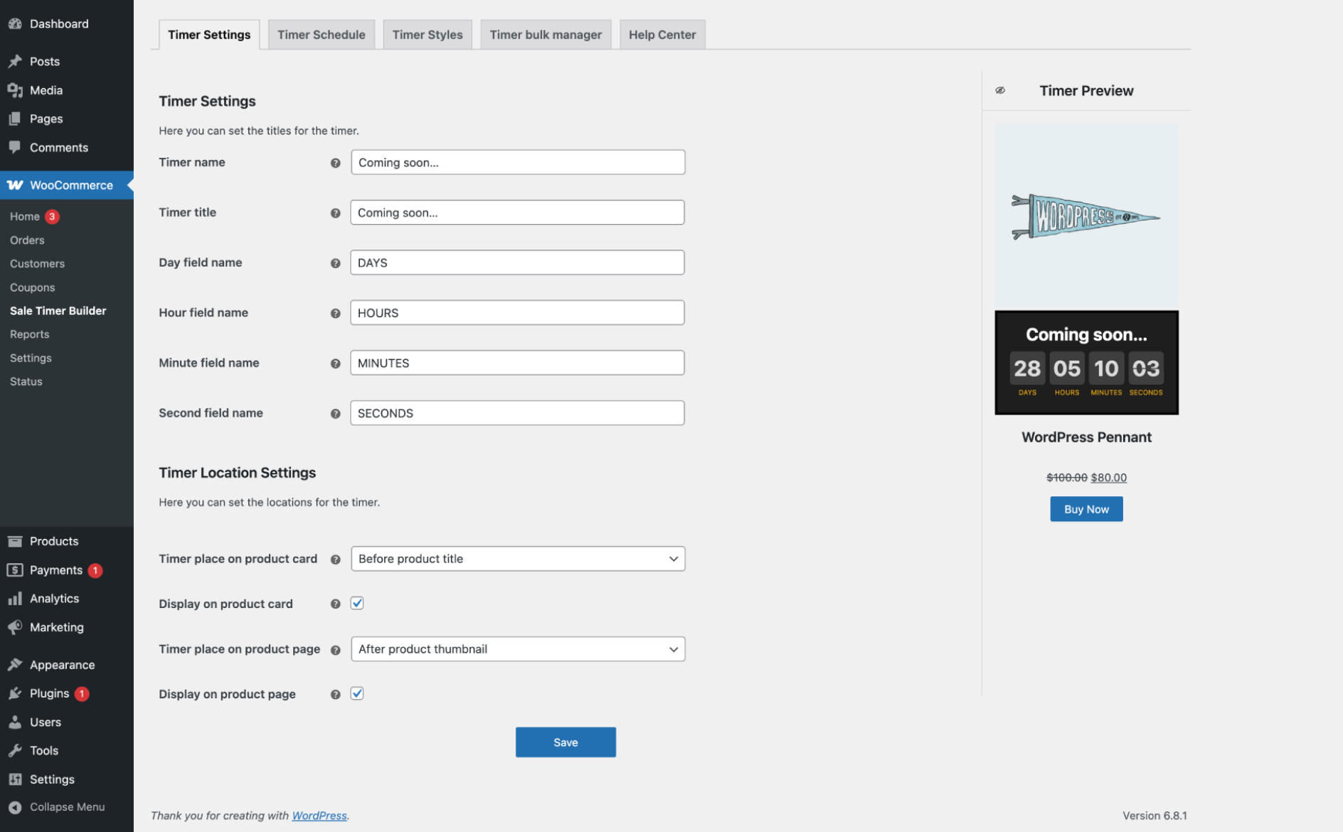 Timer bulk manager