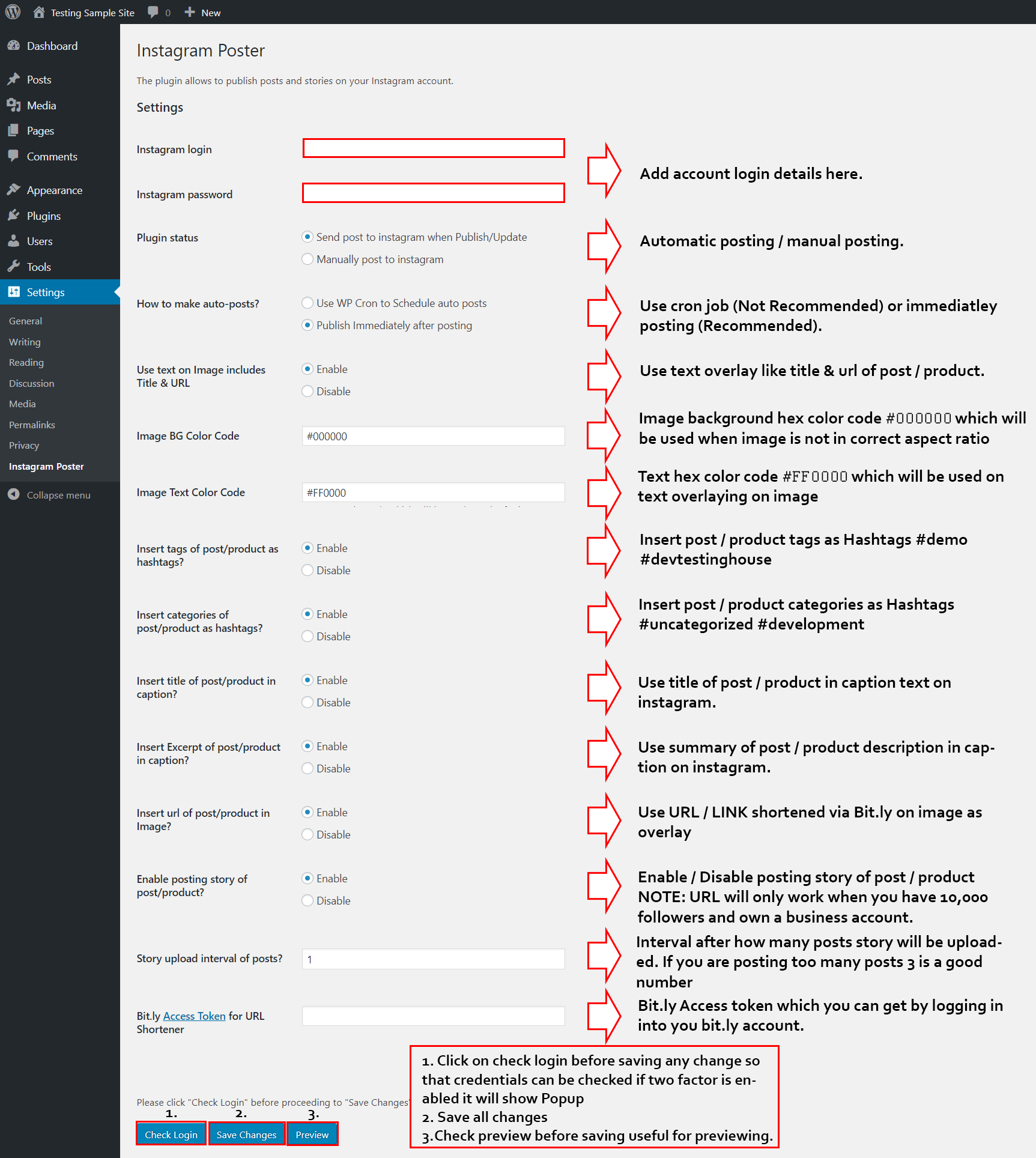 Plugin in action at post editor section.