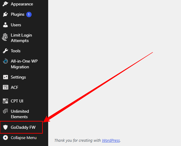 WordPress Admin Menu – Displays the plugin's location in the WordPress admin sidebar after installation.