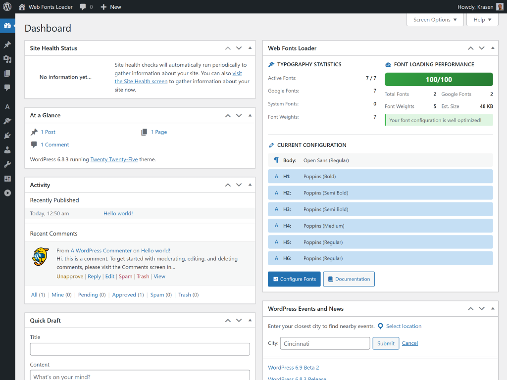 screenshot-4.(png) - Classic Editor toolbar with Google Fonts dropdowns