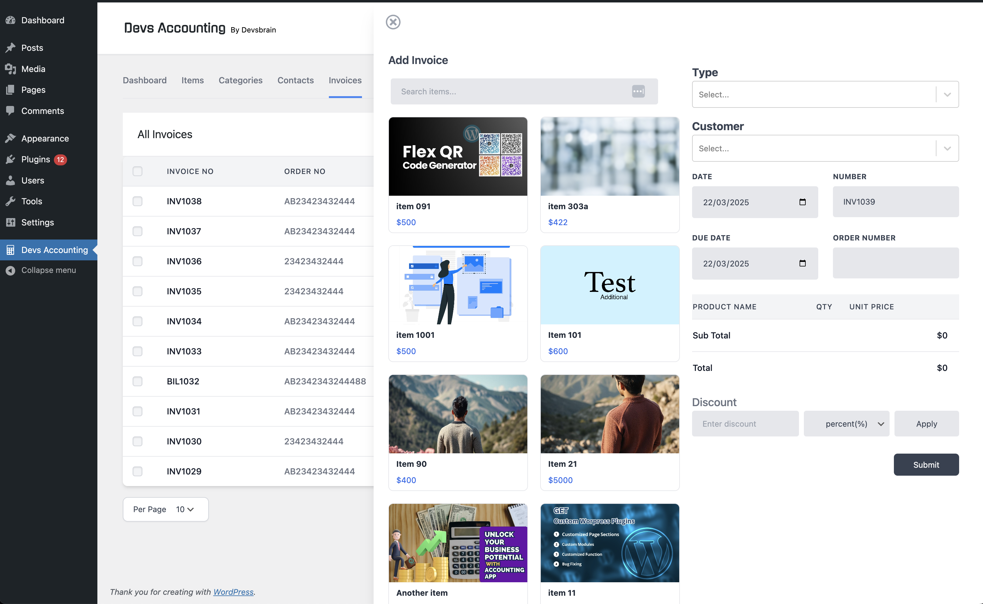 Show the view of Invoice  page screenshot-12.png