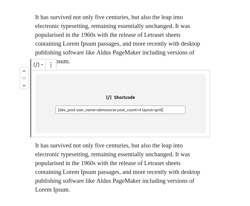 Add the ShortCode in your post/page.
