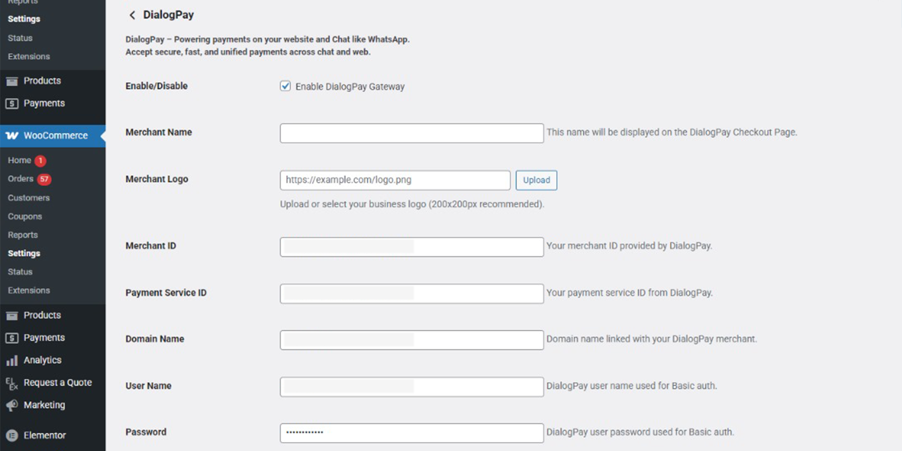 Easily configure DialogPay for your WooCommerce store to enable fast and secure payment processing.