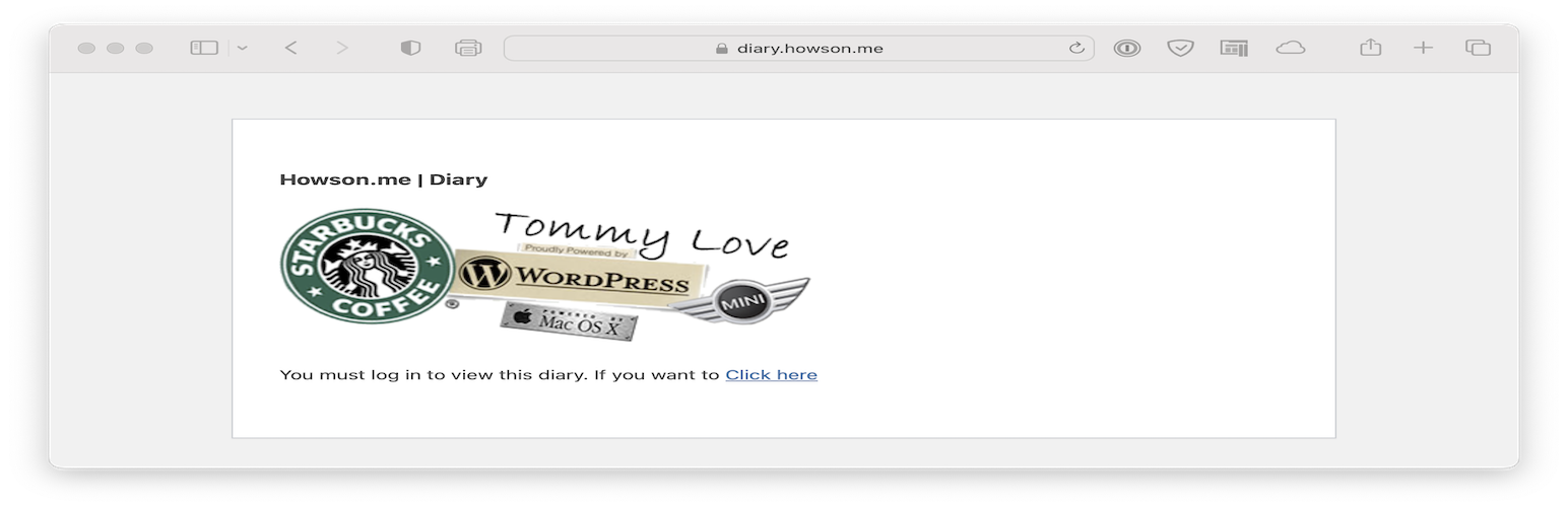 Example of a customised splash page