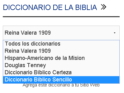 Varias versiones de diccionario de la biblia.