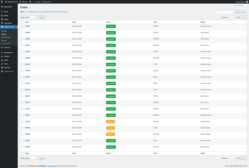 **Report Admin Page**: Comprehensive analytics and sales reporting dashboard.