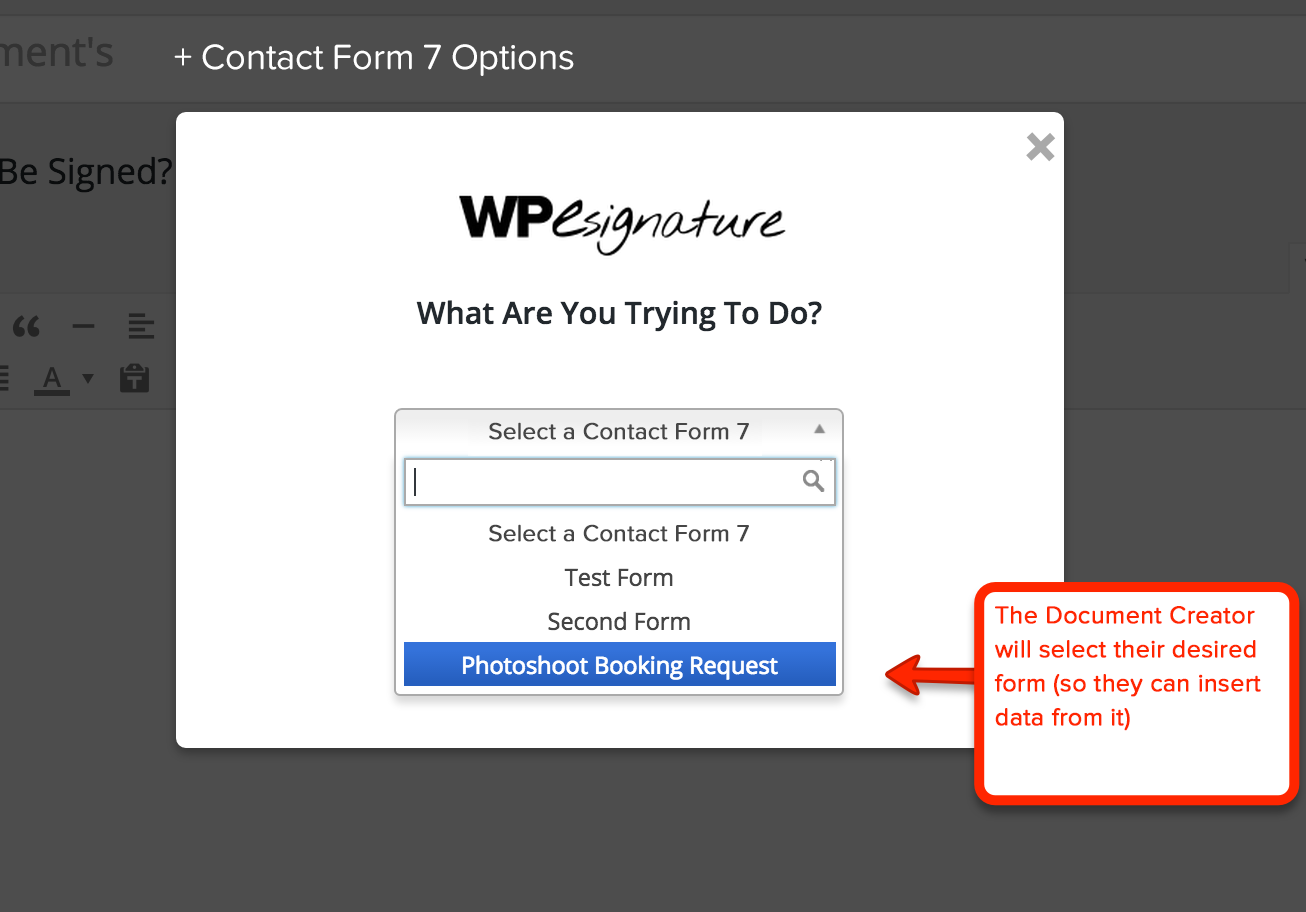 **User Submits a Contact Form 7** Once a user submits the Contact Form that you connected to your e-signature contract, they will either be immediately redirected to the contract or emailed an unique invitation to sign their contract.  All submitted details from Contact Form 7 will be included.