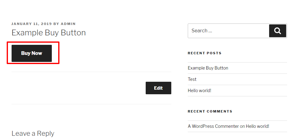 An example of a buy button in action