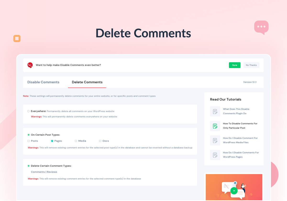 Delete Comments under Tools menu.
