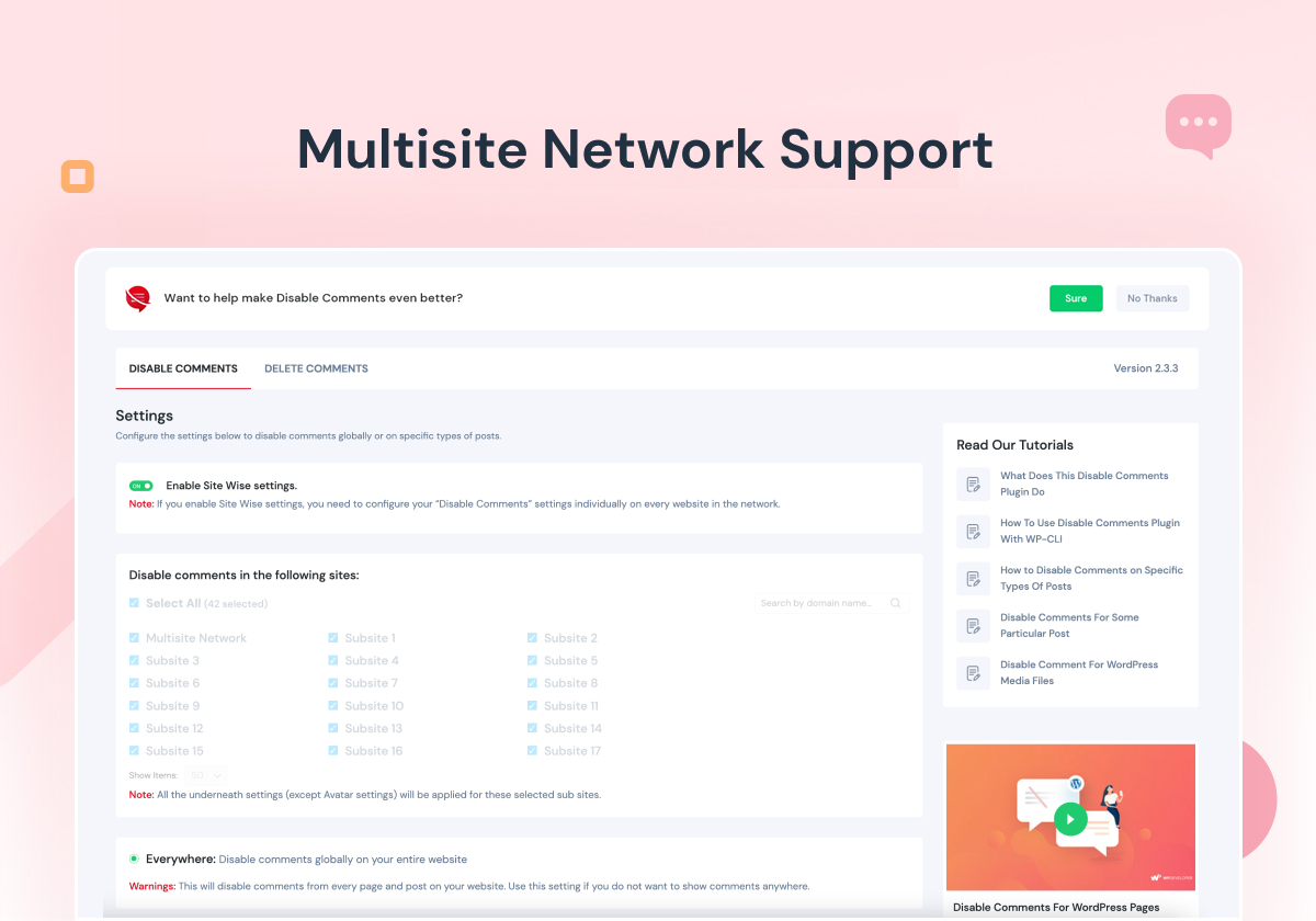 Multisite Network support