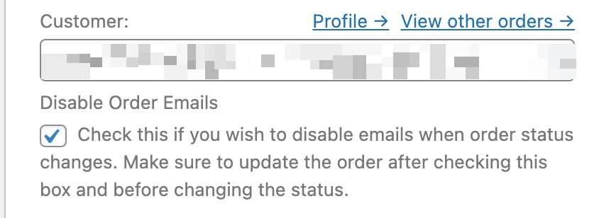 Disable emails for individual orders.