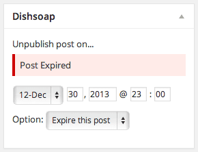 Screenshot of an expired post