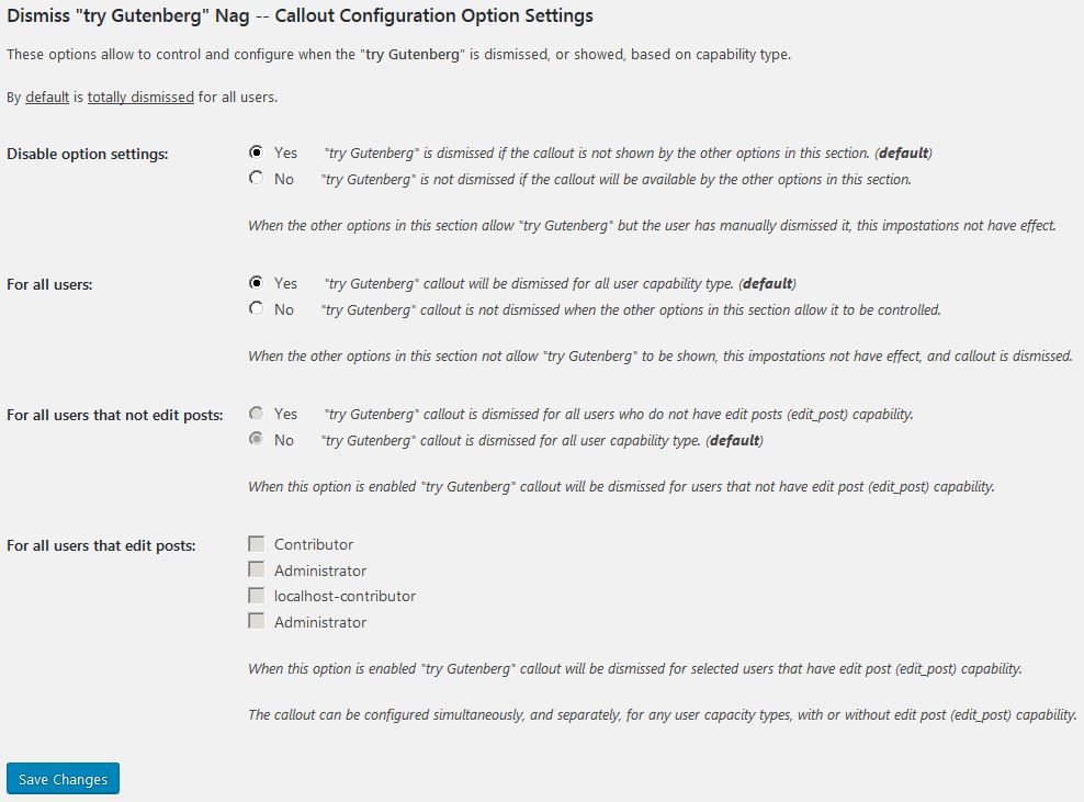 Option Settings Page - Screenshot 3 of 6