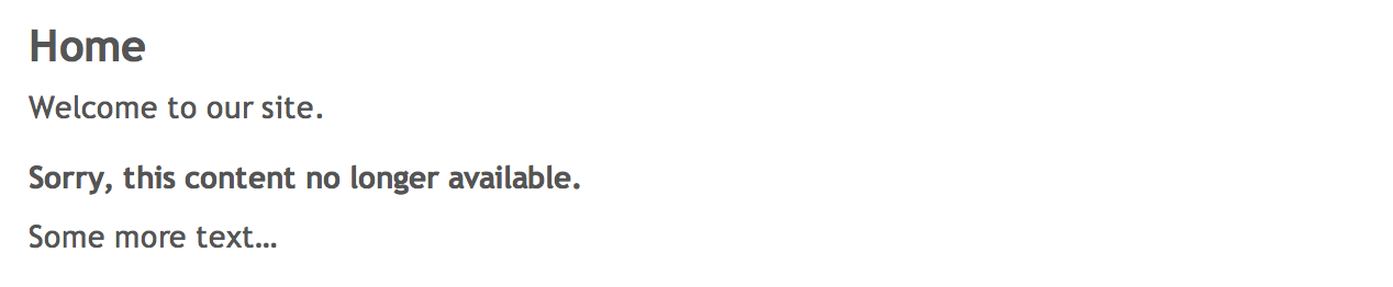 Content not available message being shown