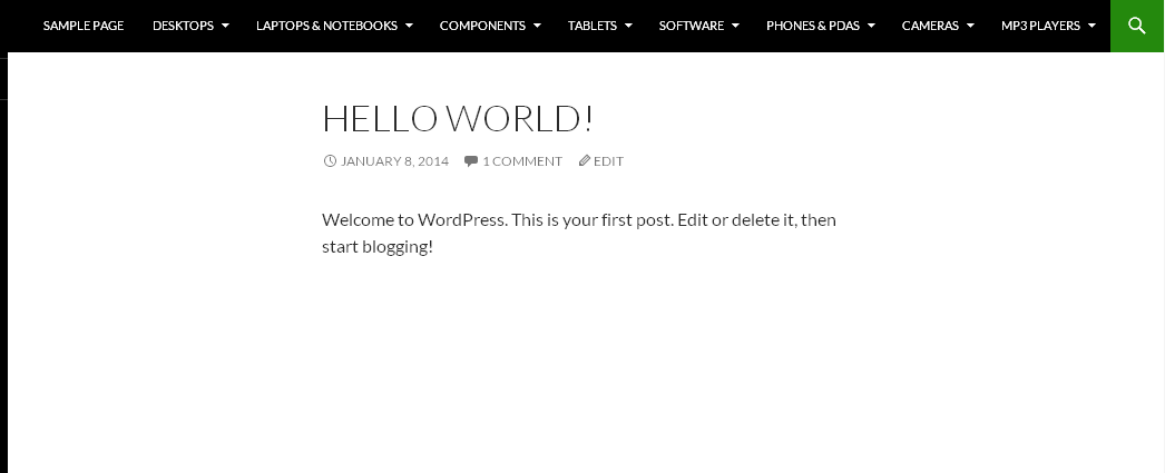 Demo Display Opencart Category in Wordpress 3.8 localhost