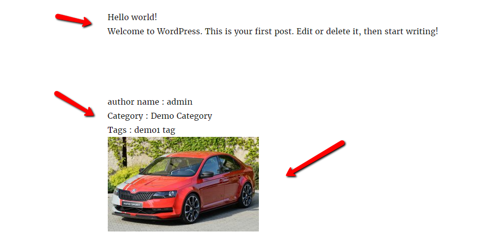 This is front end view of the page details.