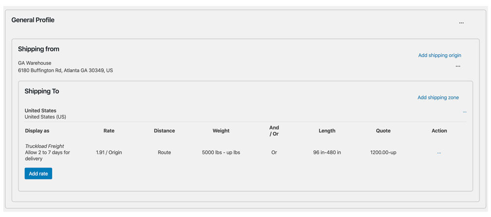 Quote settings page