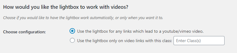 Using Youtube/Vimeo videos? No problem, choose how you want the lightbox to work.