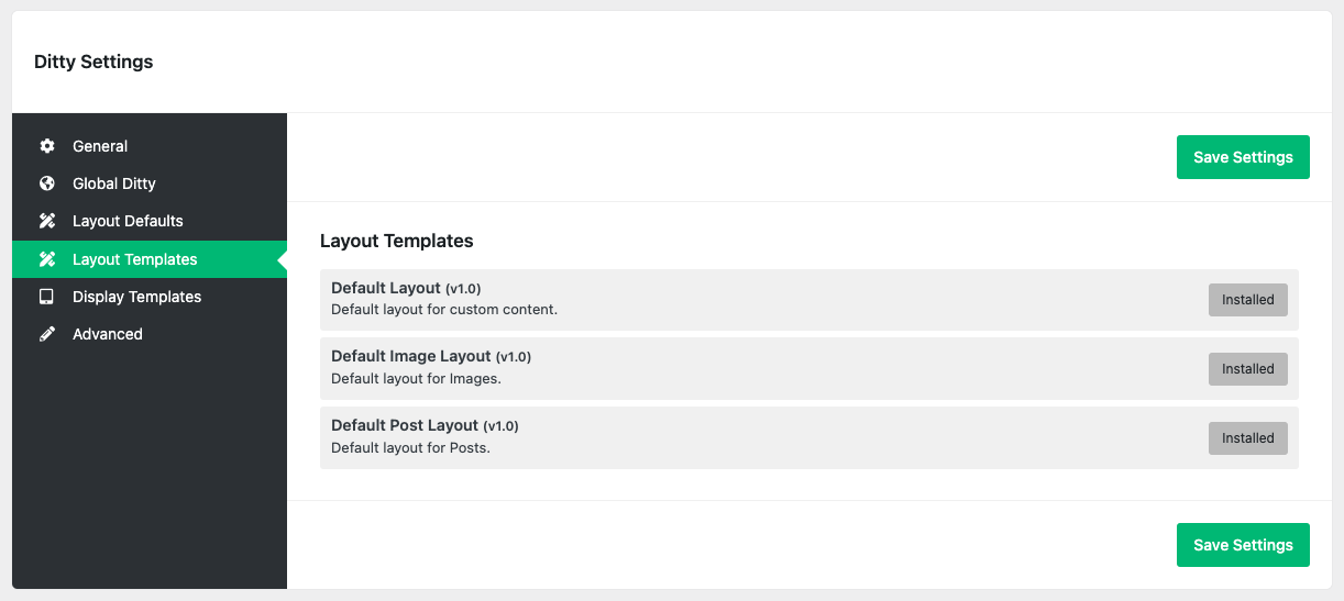 WP Editor Item options