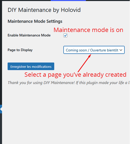 Visitors get redirected to the selected "Coming Soon" page.