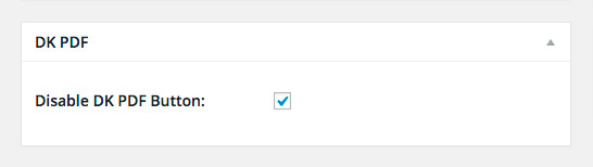 PDF Setup settings