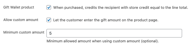 My Account dashboard with Gift Wallet balance widget (optional).
