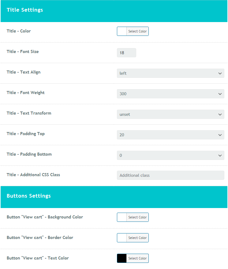 Part of plugin options