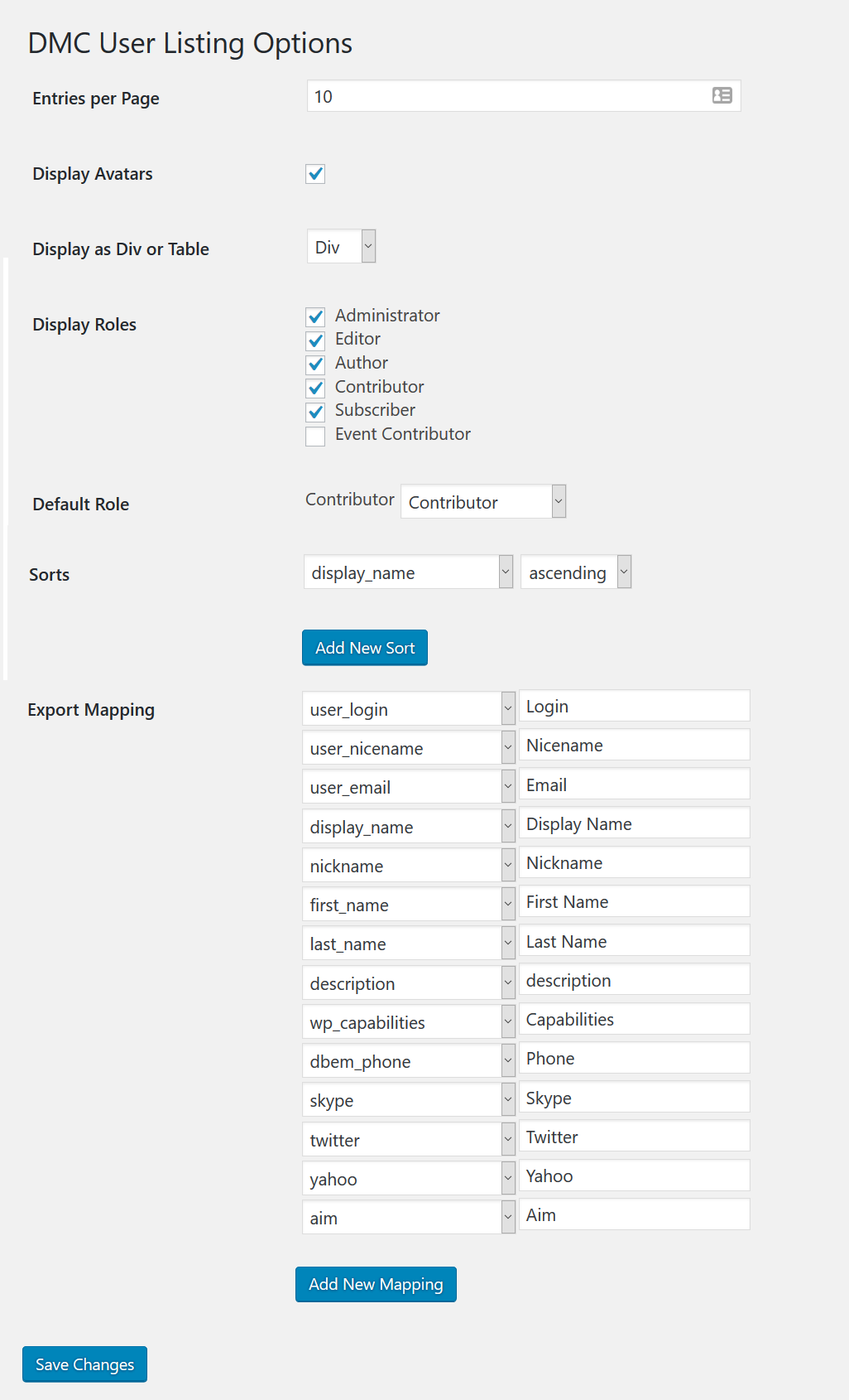 Configure DMC User List.