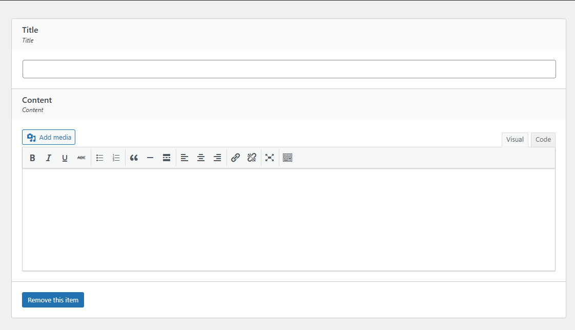 WYSIWYG editor and add new live broadcast, remove live broadcast