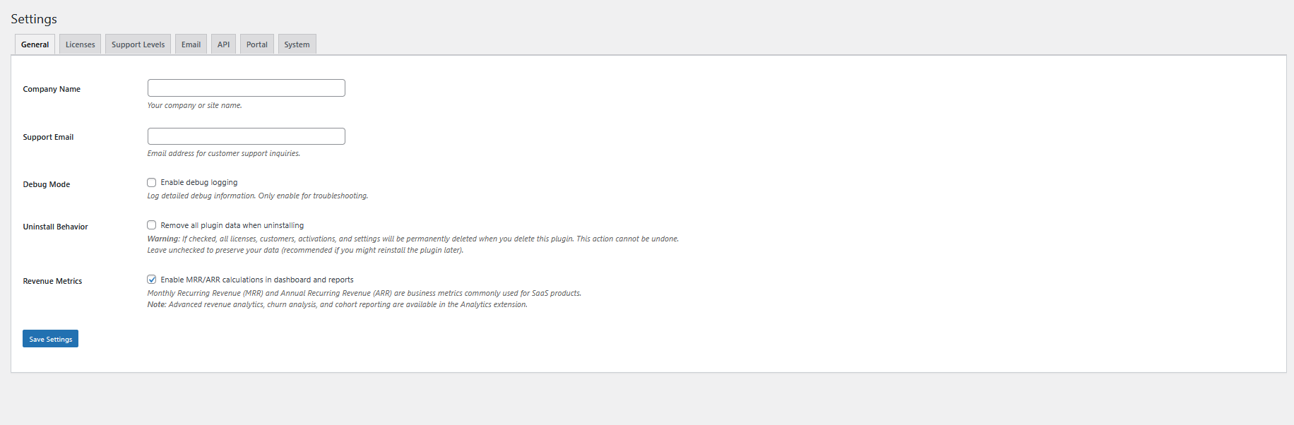 Edit License - Configure license key, customer, product, type, activation limit, and expiration