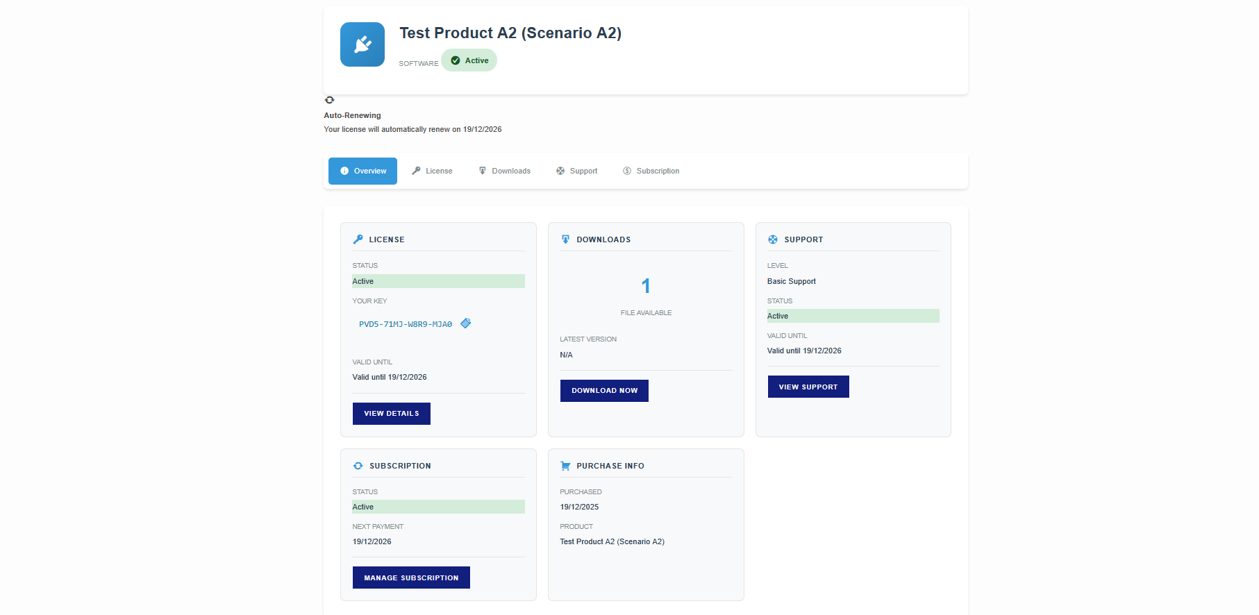 Subscriptions - Track subscription status, billing, and renewal dates