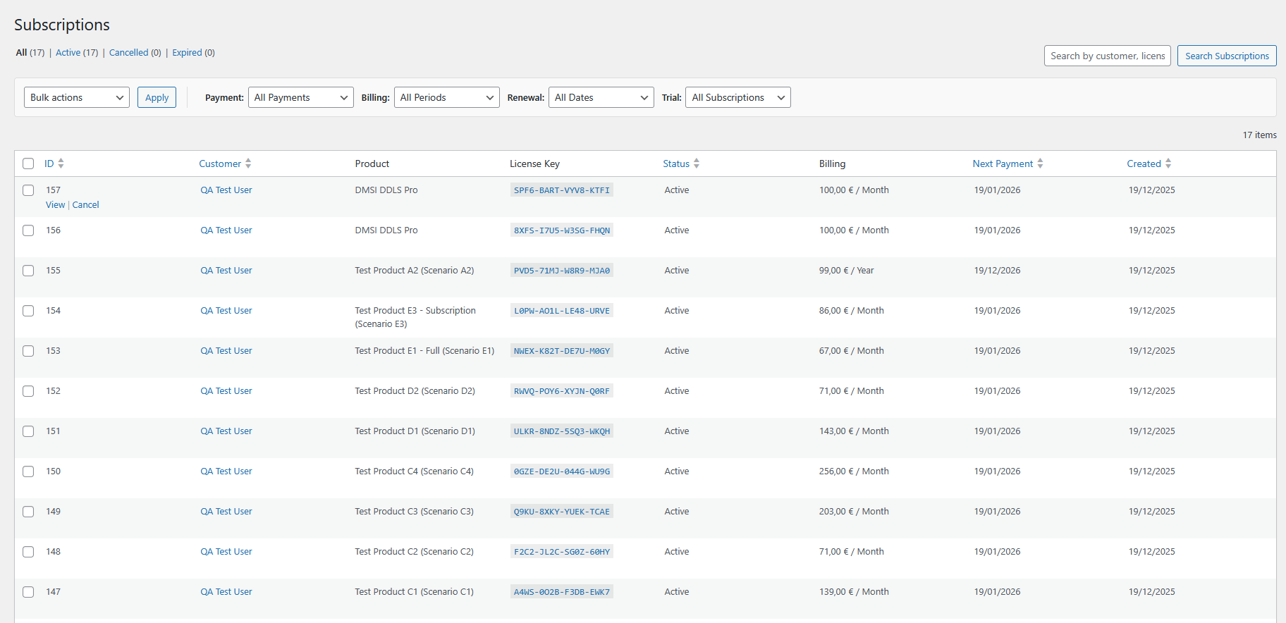 Activations - Track license activations across sites and devices
