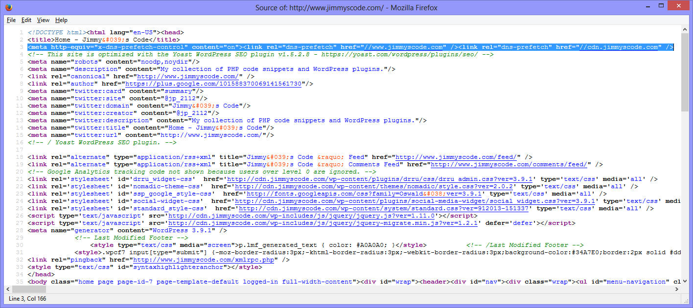 HTML source of a webpage (the URLs above are added to the HTML source)