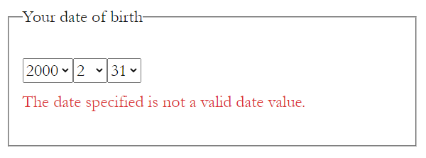 Error message.