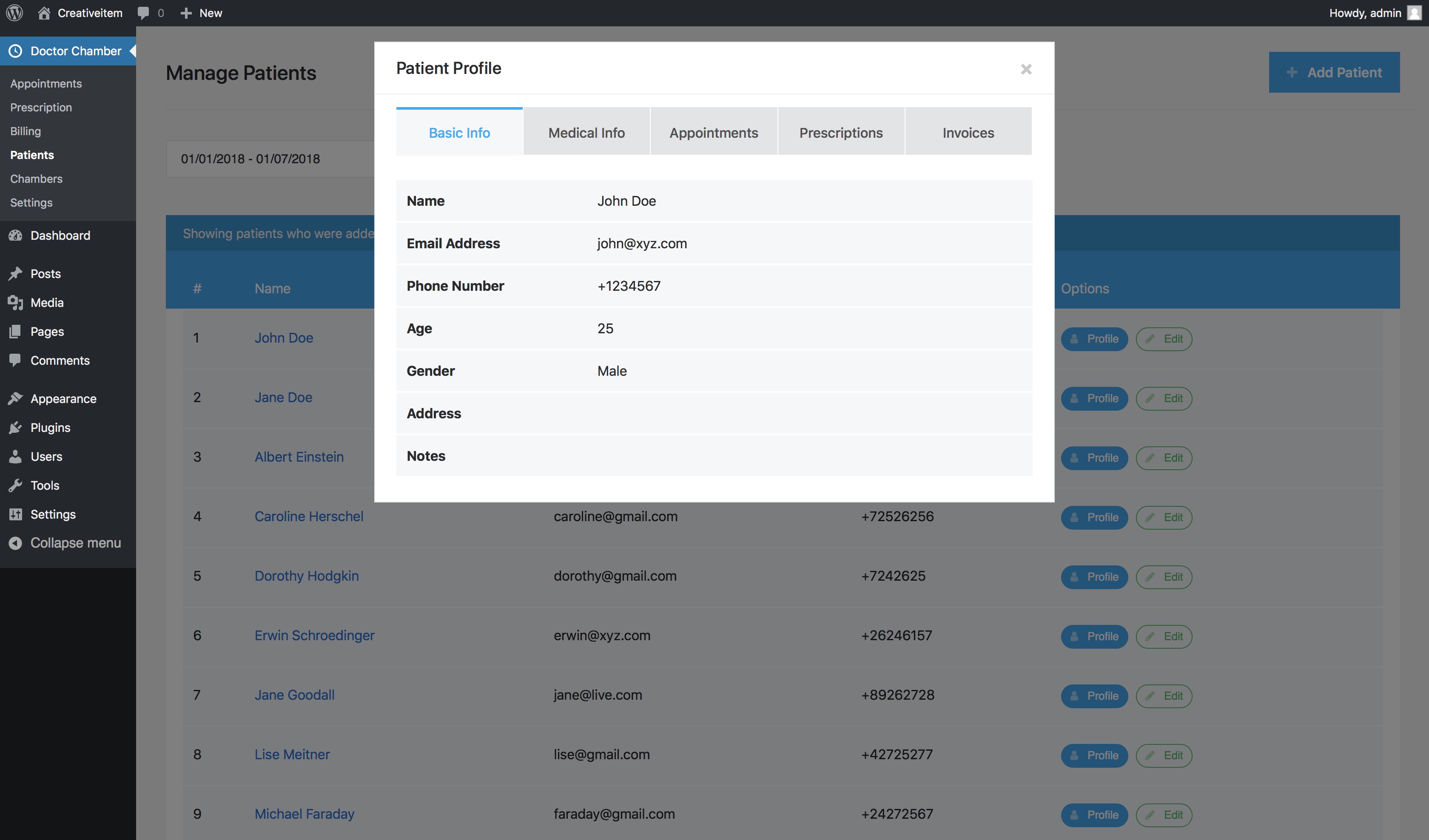 Doctor's schedule management
