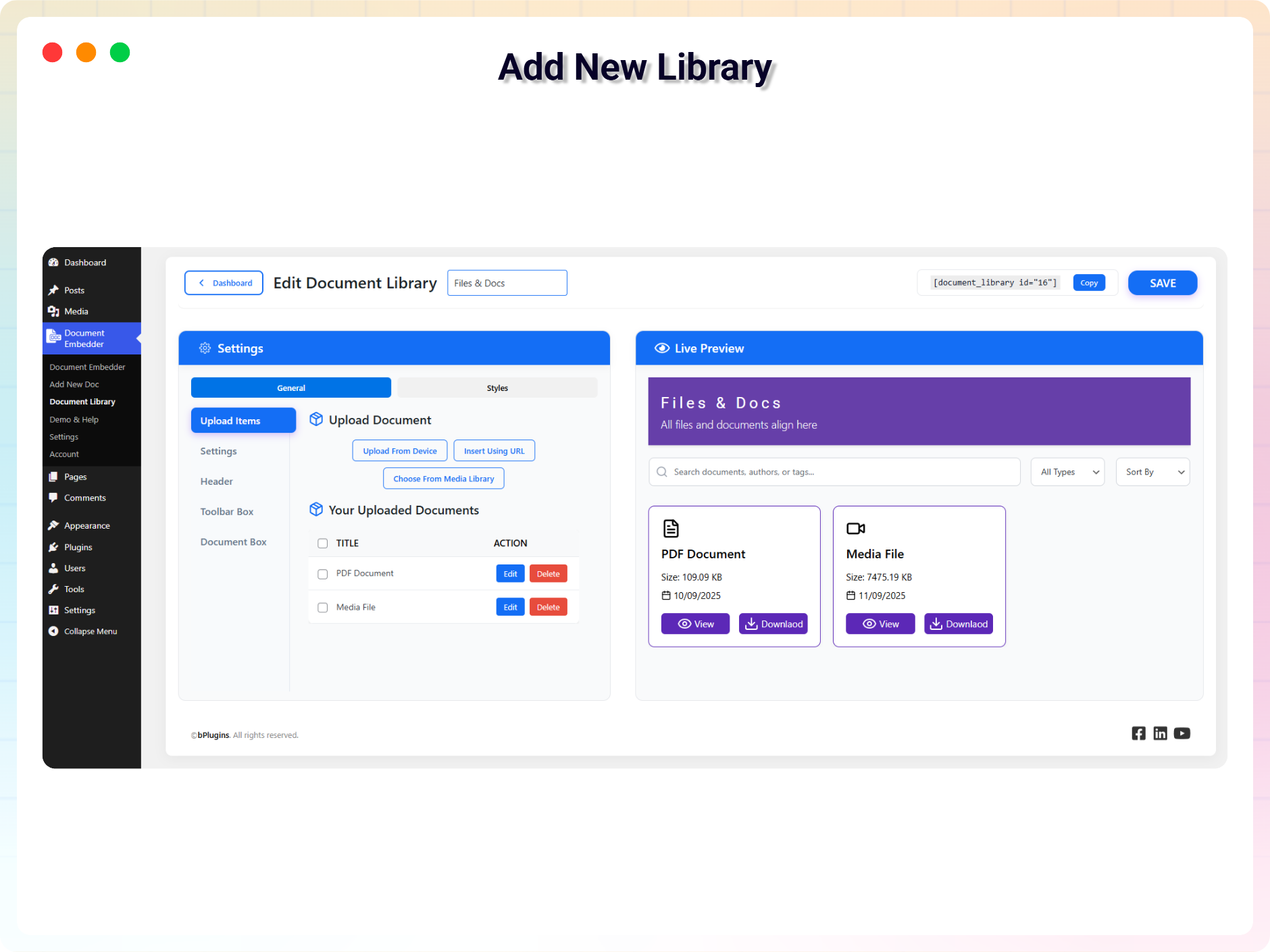 Preview Document Library